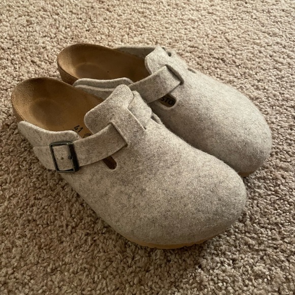 Size Eur 41 Birkenstock Boston Wool Clogs Beige (Eggshell) - Picture 1 of 5